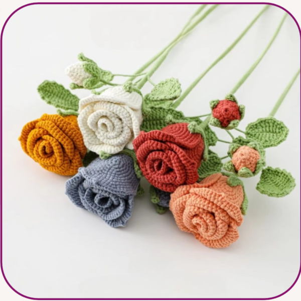 Handmade crochet roses