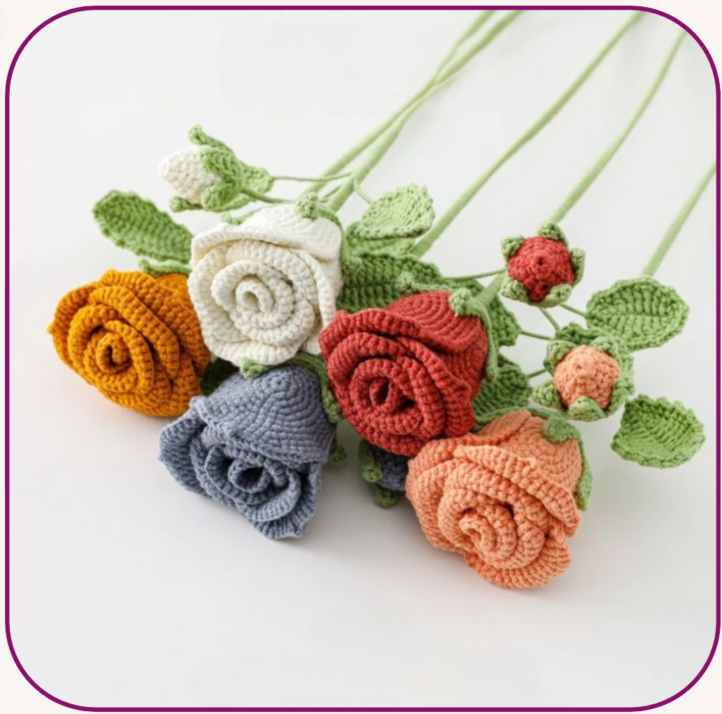 Handmade crochet roses